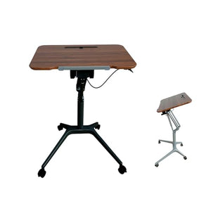 HGTRH Mobile Laptop Stand Desk Rolling Cart, Adjustable Height Tilting Top Portable Reading Table