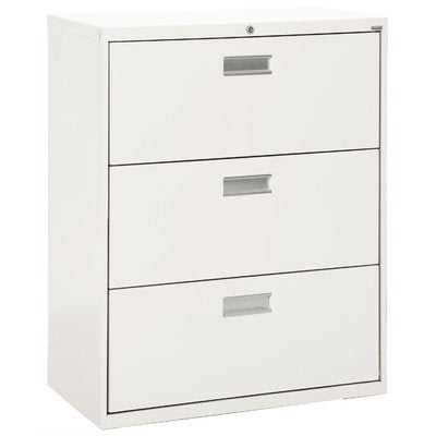 Sandusky Lee LF6A363-22 600 Series 3 Drawer Lateral File Cabinet, 19.25" Depth x 40.875" Height x 36" Width, White