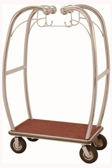 None Bellman's Curved Luggage Cart - Chrome BEL-101C