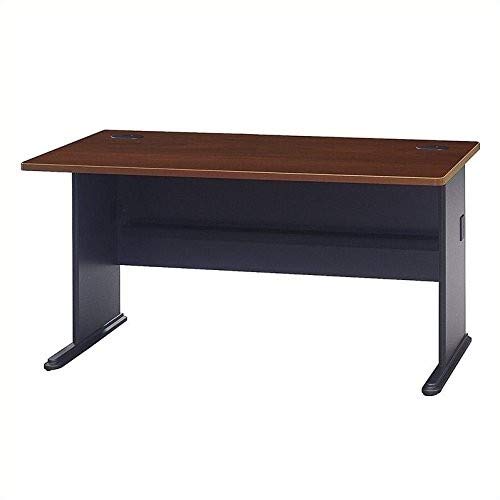 Bush Business Furniture Series A 60W Desk with 27W Corner Connector in Hansen Cherry