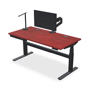 UPLIFT Desk Cherry Laminate Standing Desk 42x30 inch 2-Leg V2-Commercial C-Frame (Black)