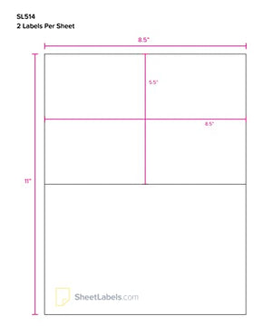 Half Sheet Shipping Labels from SheetLabels.com, 5.5" x 8.5", Laser or Inkjet Printable, Easy to Peel, 10000 Labels - 5000 Sheets