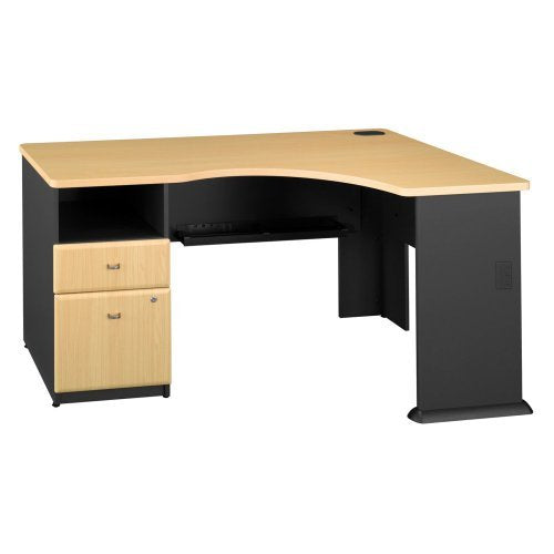 Bush Beech Series A Expandable Single Pedestal Corner Desk (B/F)