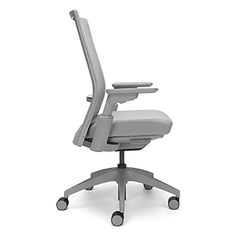 Allsteel Evo Office Chair with Lumbar Support, Adjustable Arms, Activated Recline - Gray Frost Mesh