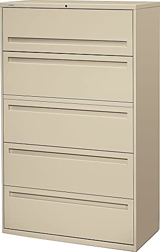 HON 795LL 700 Series Lateral File Cabinet with Roll-Out & Posting Shelves, 42w, Putty