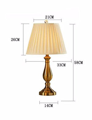 CJSHVR-American-Style Luxury Décor Retro Copper Lamps Continental Gold Bedside Lamp Bedroom Lamps Warm Modern Creative Living Room Lamp