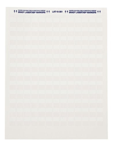 Brady LAT-15-361-5 0.5" Width x 0.75" Height, B-361B Self-Laminating Polyester, Matte Finish White/Translucent Laser Printable Label (Pack of 5000)