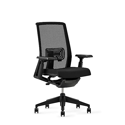 Haworth Very Mesh Office Chair - Stylish Ergonomic Desk Chair with Lumbar Support (Coal)