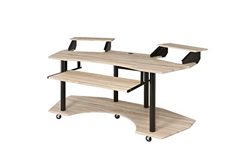 Acme Furniture Eleazar Music Recording Studio Desk, Natural Oak