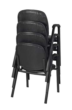 Regency Ace Vinyl Stack Chair (4 Pack), Black by Regency