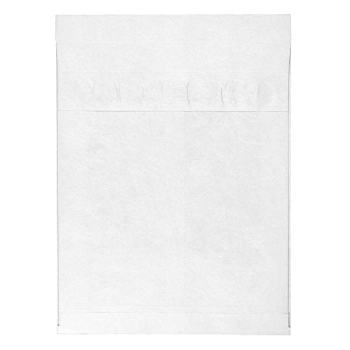 JAM PAPER Tyvek Expandable Open End Catalog Envelopes with Peel & Seal Closure - 12 x 15 x 3 - White - 100/Pack