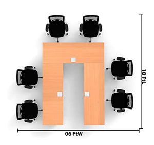 Team Tables Folding Training Seminar Classroom Tables Connect Model 2550 9pc Beech with Industrial Caster Z-Base, Modesty Panel, Shelf, Power + USB Outlet (Seating Included)