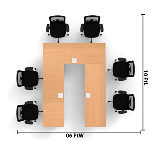 Team Tables Folding Training Seminar Classroom Tables Connect Model 2550 9pc Beech with Industrial Caster Z-Base, Modesty Panel, Shelf, Power + USB Outlet (Seating Included)