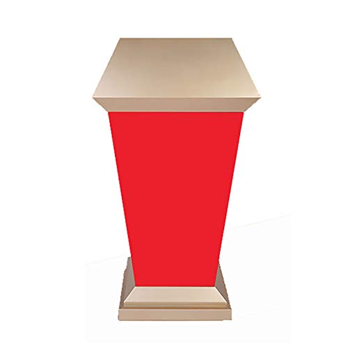 Generic Standing Lectern Podium with Door and Storage Area (Black/Red 66.5x40x125cm)