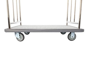 Wholesale Hotel Products Value Valet Bellman's Cart - Brushed Stainless Steel Finish - Holds 800 lbs