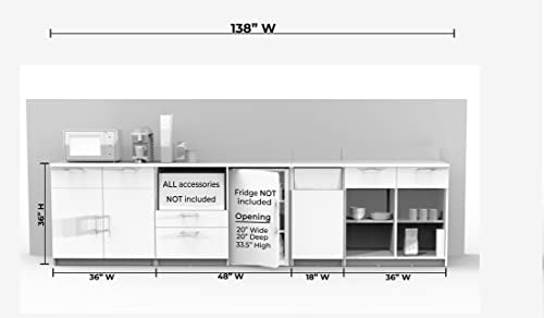 BREAKtime Espresso Buffet Model 3303 4 Piece Lunch Room Furniture Group