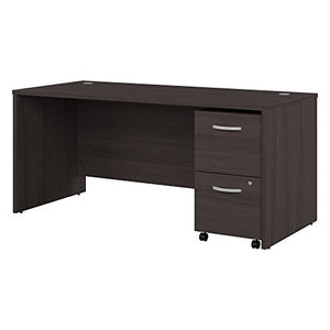 Bush Business Furniture Studio C Office Desk with Mobile File Cabinet, 66W x 30D, Storm Gray