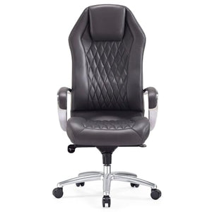 Zuri Furniture Modern Ergonomic Sterling Genuine Leather Executive Chair - Dark Grey