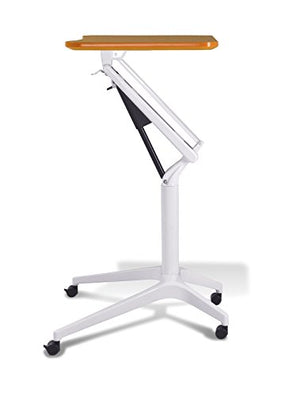 Unique Furniture 201-ORA Workpad Height Adjustable Laptop Cart Mobile Desk, with Orange Top
