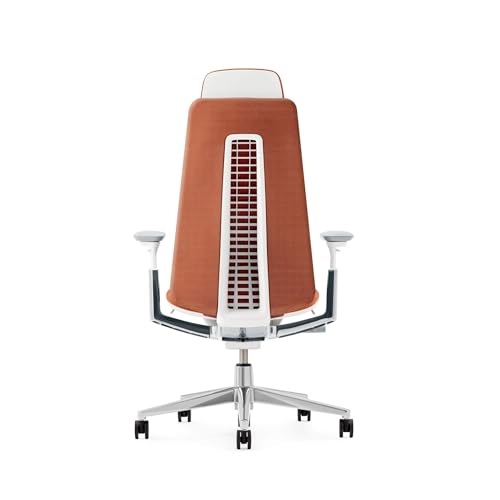 Haworth Fern Executive Office Chair with Ergonomic Innovations - Digital Knit Finish - Adjustable Headrest - Ember