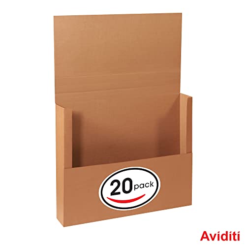 Aviditi Brown Kraft Jumbo Mailing Boxes, 26 x 20 x 6 Inches, Pack of 20, Jumbo Easy-Fold, Crush-Proof, for Shipping, Mailing and Storing