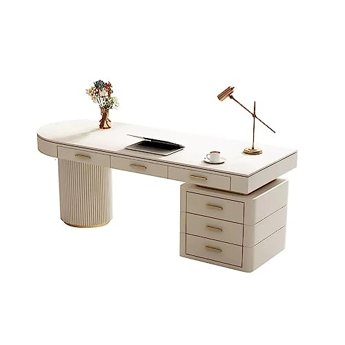 BinOxy Computer Desk with Rock Board, Simple Design, Home Office Workstation, Study Table (Color: Right Side Cabinet, Size: [Size])