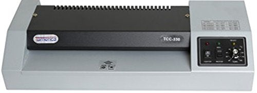Tamerica TCC330 Professional Laminator, 13" Max. Laminating Width, Up to 26"/min Speed, 10 mil Max Pouch Gauge, Warm-Up Time 3.5-4.5 min, Reverse/Anti-Jam Mechanism, Metal Cover, Silicon Roller