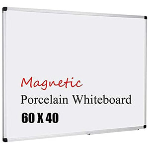 XBoard Porcelain Magnetic Dry Erase Board with Aluminum Frame, 60 x 40 Inch Whiteboard for Home, Office and School