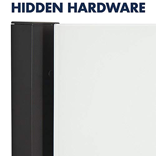 Quartet Glass Whiteboard, Magnetic Dry Erase White Board, 50" x 28", Wide Format with Invisible Mount, Black Aluminum Frame, Evoque (G5028BA)