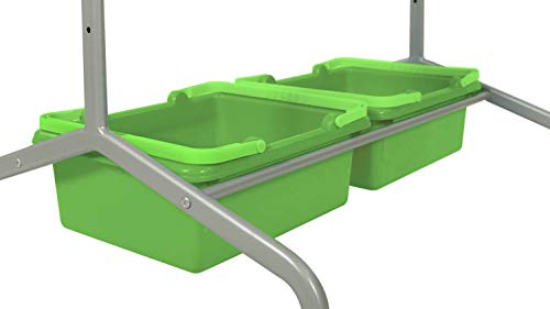 Offex Rolling School Classroom Double Sided Magnetic Whiteboard Chart Stand with 2 Storage Bins - Green