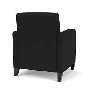 Lesro Siena Polyurethane Lounge Reception Guest Chair in Castillo Black