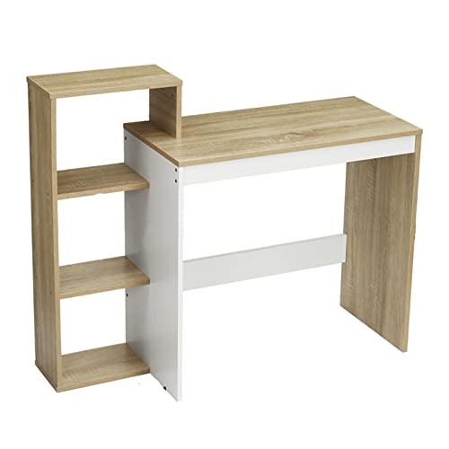 BinOxy Computer Desk 110cm with 4 Layer Storage Shelf - Modern Home Office Furniture