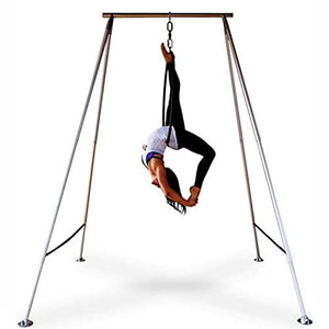 YIYIBYUS Aerial Yoga Stand 9.6 Ft Height Yoga Swing Frame Stand Outdoor Indoor 300Kg Load Bearing Metal Yoga Swing Aerial Silks Stand Yoga Frame US Stock