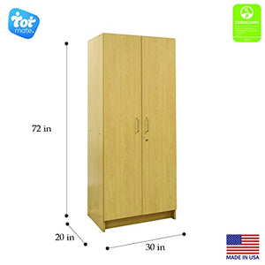 Tot Mate 30'' Wide 4 Compartment Teacher Storage Double-Door Tall Cabinet (Maple)