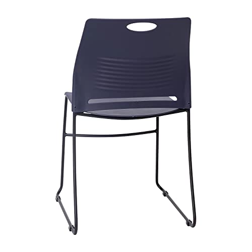 Flash Furniture HERCULES Series Set of 5 Commercial Stack Chair - 660 lb. Capacity - Navy Perforated Back