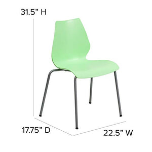 Flash Furniture Stack Chair 5 Pack - Green/Silver, 770 lb. Capacity