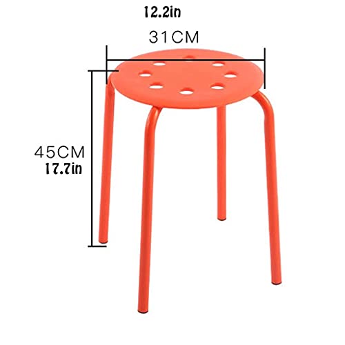 WYBW Stack Stools Pack of 4 - Creative Plastic Office Step Stools - Red