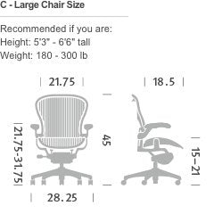 Herman Miller Classic Aeron Task Chair: Standard Tilt - Armless - Standard Carpet Casters