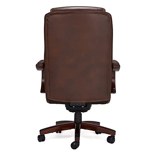 JOMEED CC82 Delano Big and Tall Executive Office Chair with Lumbar Support, Adjustable Height, Memory Foam - Brown Leather