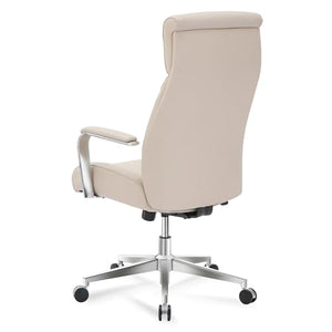 Realspace Modern Comfort Modee Vegan Leather High-Back Executive Office Chair, Sand/Chrome