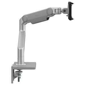 Humanscale M8.1 Adjustable Monitor Arm with Two Piece Clamp Mount and Base - Silver M81CMSBTB