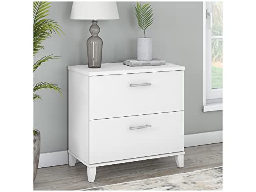 Bush Furniture Somerset 2-Drawer Lateral File Cabinet, White, 30-Inch