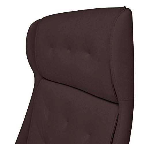 Rockefeller Genuine Leather Aluminum Base High Back Executive Chair - Dark Brown