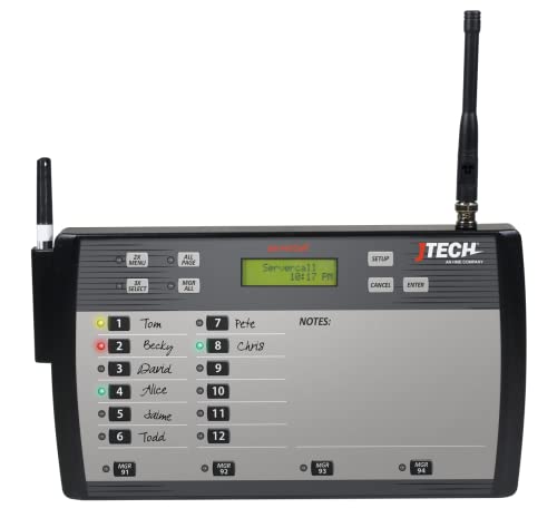 J-Tech ServerCall® Transmitter Paging System with 6 Rugged Pagers