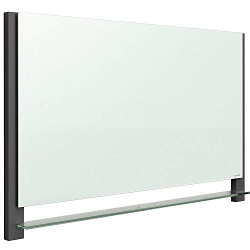 Quartet Glass Whiteboard, Magnetic Dry Erase White Board, 50" x 28", Wide Format with Invisible Mount, Black Aluminum Frame, Evoque (G5028BA)