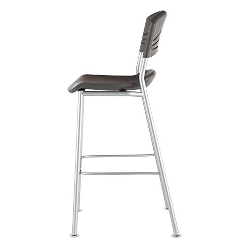 Iceberg 64527 CaféWorks Bistro Stool, Blow Molded Polyethylene, Graphite/Silver