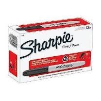Sharpie Permanent Markers, Fine Point, Black, 24 Packs of 12