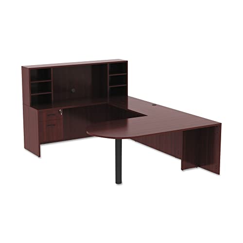 Alera Valencia Series D Top Desk, Mahogany, 71w x 35 1/2d x 29 5/8h