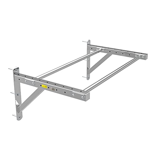 TYX Wall Mounted Pull Up Bars, Adjustable Chin Up Bar with Parallel Bars, Strength Training Equipment for Home Gym Arm Muscle Training,Silver
