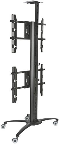 Displays2go LPGP36WB2 Dual TV Stand, Single Sided, for 30-60 Inch Flat Screen Monitors, Camera Tray